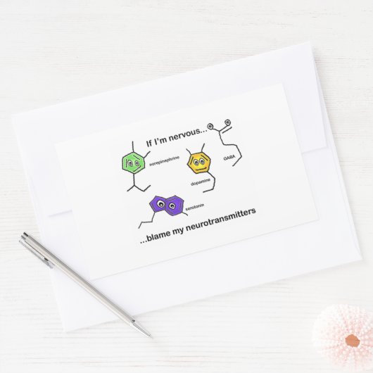 緊張もししてる… 長方形シール (封筒)