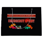 緊急おもしろいキャンディ安全第一 ラージペーパーバッグ (正面)