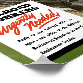 緊急に必要な鉄道労働者 – -第2次世界大戦 ポスター (角)