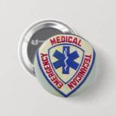 緊急の医学の技術者EMT 缶バッジ (正面&裏面)