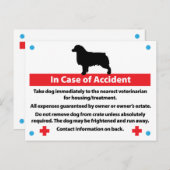 緊急の場合の犬のカード：オーストラリア ポストカード (正面/裏面)