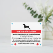 緊急の場合の犬のクレートのカード:ドバーマン ポストカード (スタンド正面)