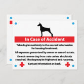 緊急の場合の犬のクレートのカード:ドバーマン ポストカード (正面/裏面)