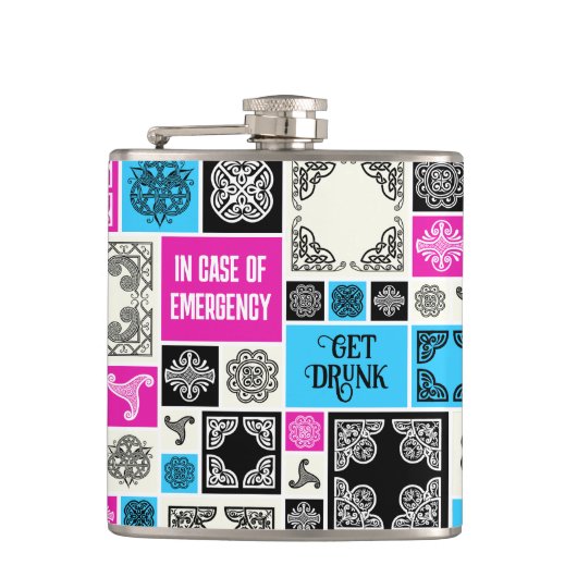 緊急の場合は黒飲と白おもしろいを取得 フラスク (正面)