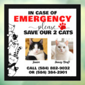 緊急の場合救は写真付きカスタム猫2 ウィンドウサイン (シート3)