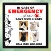 緊急の場合救は写真付きカスタム猫4 ウィンドウサイン (シート3)