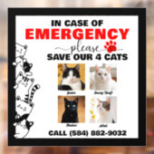 緊急の場合救は写真付きカスタム猫4 ウィンドウサイン (シート2)