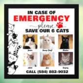 緊急の場合救は6猫の写真カスタム ウィンドウサイン (シート3)