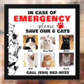緊急の場合救は6猫の写真カスタム ウィンドウサイン (シート2)