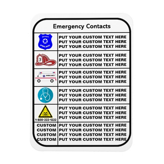 緊急の場合 マグネット (縦)