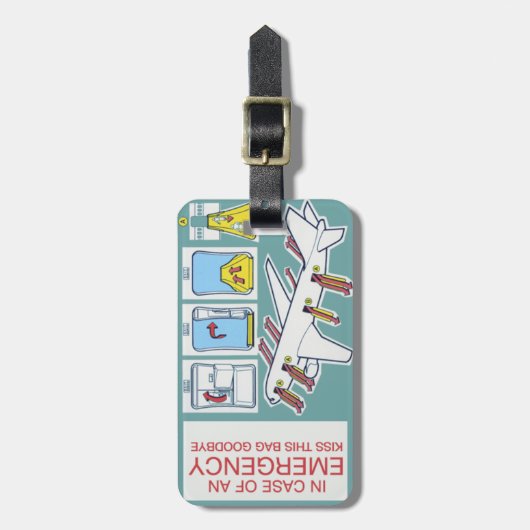 緊急の安全カード航空会社 ラゲッジタグ (正面縦)