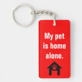 緊急の接触ペットキーホルダー キーホルダー (正面)