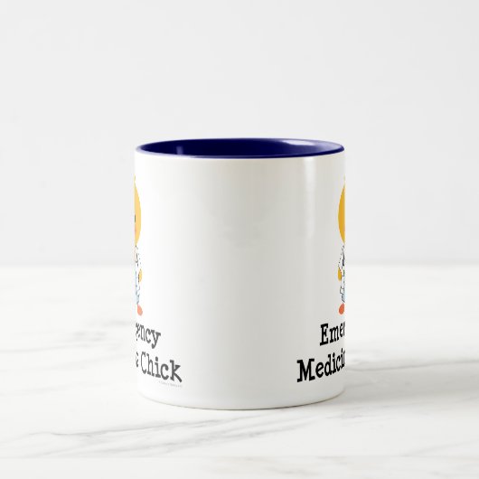 緊急の薬のひよこのマグ ツートーンマグカップ (中央)
