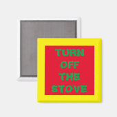 緊急の"ストーブをオフにする"、醜い目立つ マグネット (正面/裏面)