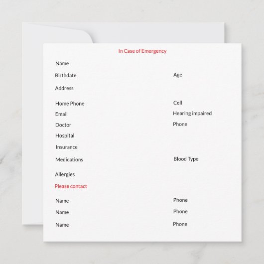 緊急カードの場連絡合 シーズンカード (正面)