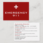 緊急カード コーリングカード (正面/裏面)