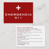 緊急カード 名刺 (正面/裏面)