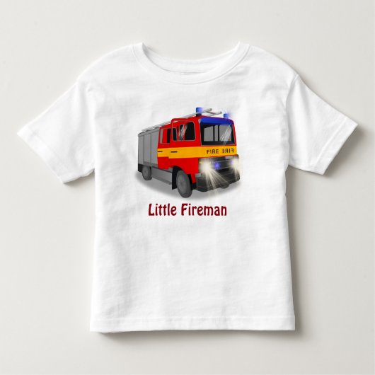 緊急クール消防車の漫画デザイン子供へ トドラーTシャツ (正面)