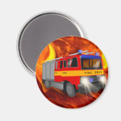 緊急クール消防車の漫画デザイン子供へ マグネット (正面/裏面)