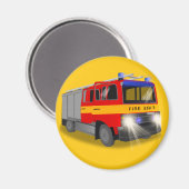 緊急クール消防車の漫画デザイン子供へ マグネット (正面/裏面)