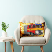 緊急クール消防車の漫画デザイン子供へ ランバークッション (椅子)