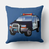 緊急クール警察車の漫画デザイン子供へ クッション (裏面)