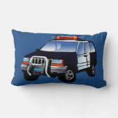 緊急クール警察車の漫画デザイン子供へ ランバークッション (裏面)
