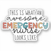 緊急ナースおもしろいER素晴らしナースギフト シール (正面)