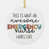 緊急ナースおもしろいER素晴らしナースギフト セラミックオーナメント (正面)