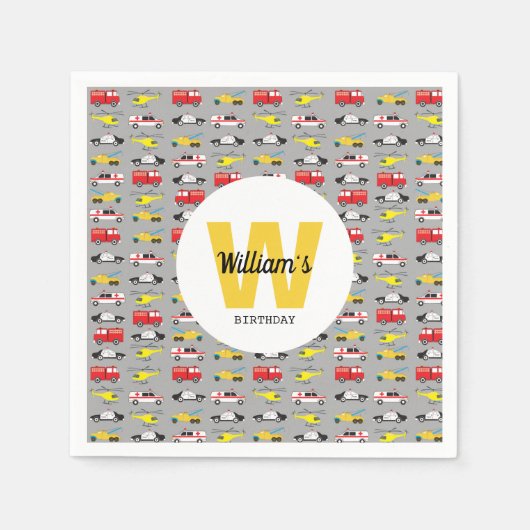 緊急パーソナライズされた車両輸送 スタンダードカクテルナプキン (正面)