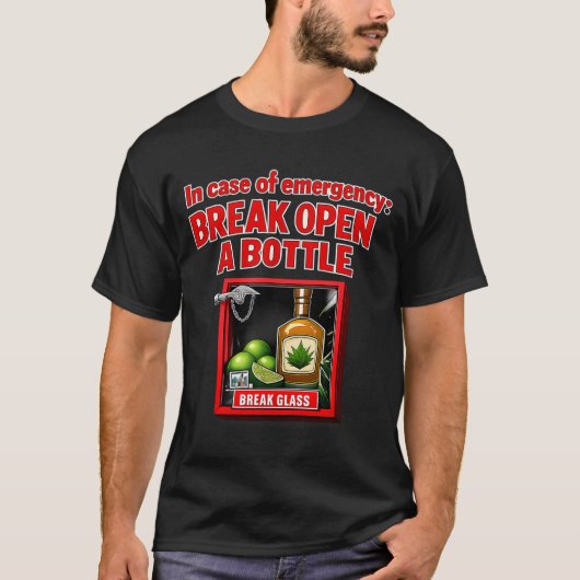 緊急パーティクルーフ 楽しい飲酒ジョーク 緊急 Tシャツ (正面)