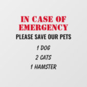 緊急ペットの場合はカスタマイズ可能 ウィンドウサイン (シート)