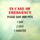 緊急ペットの場合はカスタマイズ可能 ウィンドウサイン (シート3)