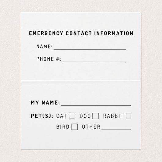 緊急ペットホーム専用財布 名刺 (内部フラット)