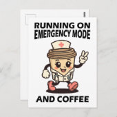 緊急モードアクティブ – コーヒーで燃料 ポストカード (正面/裏面)