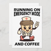 緊急モードアクティブ – コーヒーで燃料 招待状 (正面/裏面)