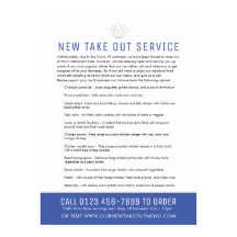 緊急レストランお知らせ新規ブルーメニュー