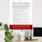 緊急レストランの通知と新しいメニューを取り出す ポスター (ホームオフィス)