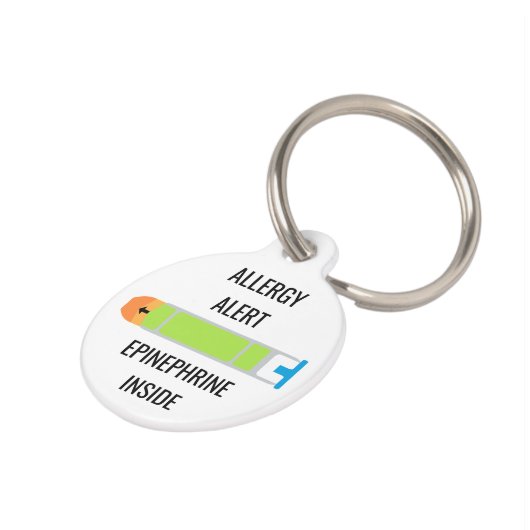 緊急事態の中の子供のアレルギー警報アドレナリン ペット　ネームタグ (側面)