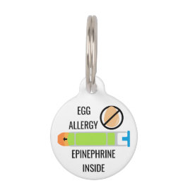 緊急事態の中の子供の卵のアレルギーのアドレナリン ペット　ネームタグ