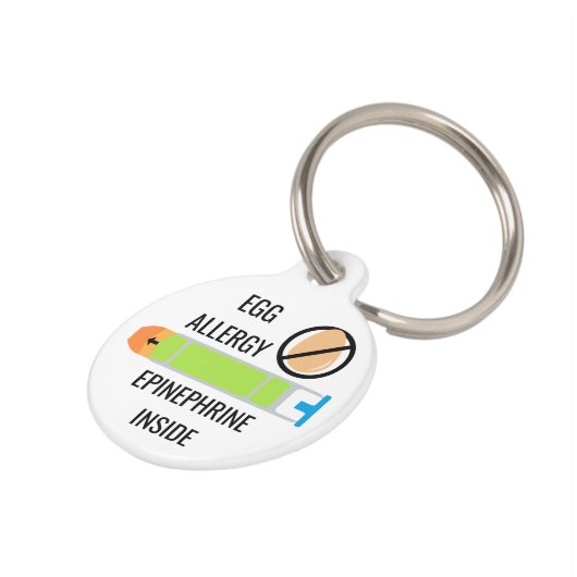 緊急事態の中の子供の卵のアレルギーのアドレナリン ペット　ネームタグ (側面)