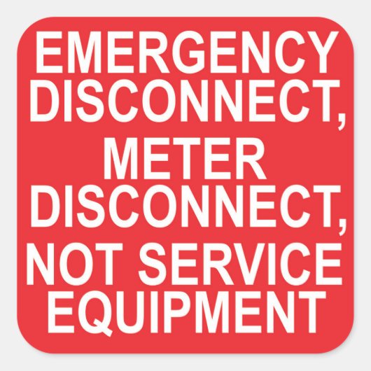緊急切断メーターの切断サービスなし スクエアシール (正面)