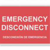 緊急切断ラベル（字幕あり） スペインの シール (正面)