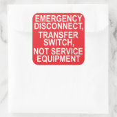 緊急切断転送スイッチサービスラベル スクエアシール (バッグ)