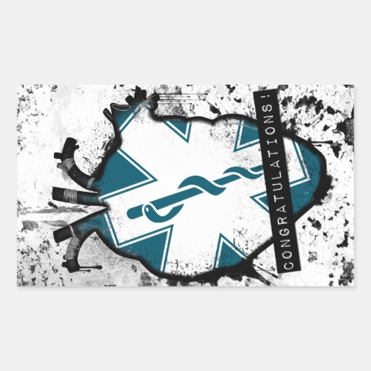 緊急医療従事者への祝辞 長方形シール (正面)