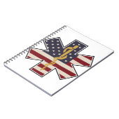 緊急医療従事者トリビュート米国国旗 – EMS EMT ノートブック (左側)