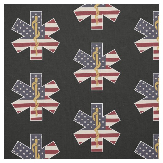 緊急医療従事者トリビュート米国国旗EMS EMT ファブリック (見本)