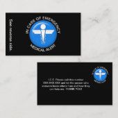 緊急医療警報カードの場合 名刺 (正面/裏面)