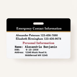 緊急医療通報IDカードのカスタムバッジ バッジ