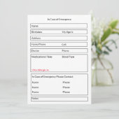 緊急情報の場合の編集可能な連絡型枠 シーズンカード (スタンド正面)